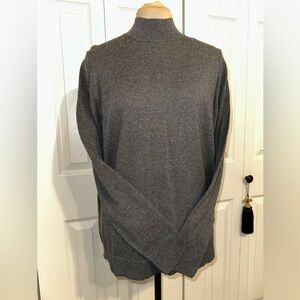 Gray Knit Sweater Mock Turtleneck